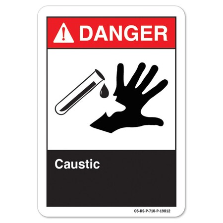 Signmission ANSI Danger, 12" Height, 18" Width, Rigid Plastic, 12" H, 18" W, Landscape, Caustic OS-DS-P-1218-L-19812